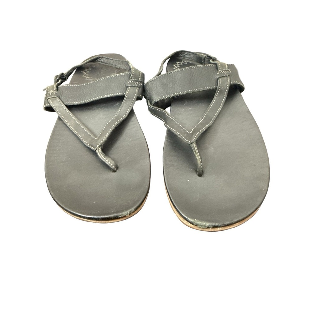 Chaco Maya II Black Leather Thong Slingback Sandals Women's Size 7